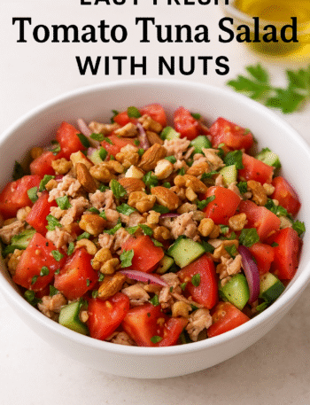 Easy Fresh Tomato Tuna Salad with Crunchy Nuts Recipe